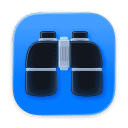 Apple Remote Desktop, Binoculars, Goggles, Glasses, Blue (Liquid Glass)
