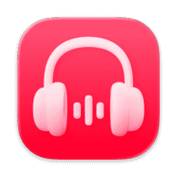 Audacity, Music, Sound, Headphones, Red, AirPods Max (Liquid Glass) macOS icon