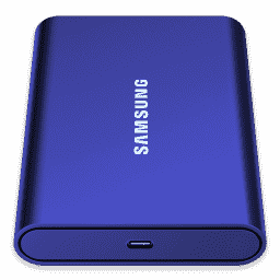 Blue Samsung T7 SSD