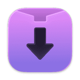 Downie, Video Downloader, Purple Arrow (Liquid Glass) macOS icon