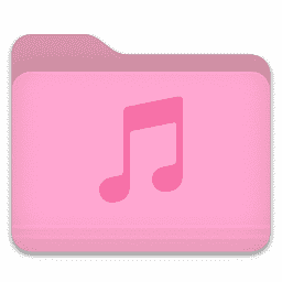Folder Light Pink Music macOS icon