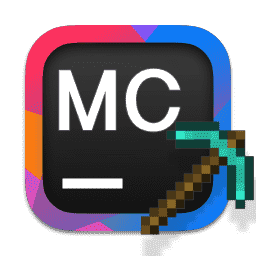 MCreator  (IntelleJ IDE style)  Colourful Minecraft Pickaxe macOS icon