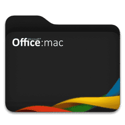 Microsoft Office folder (Dark Mode) macOS icon
