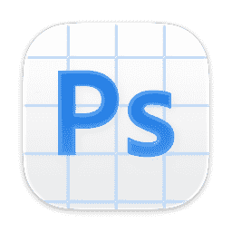 Photoshop Beta, Adobe Photoshop, Ps, Grid (Liquid Glass) macOS icon