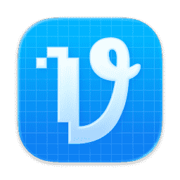 Vectorize, Vectorizer, Vector Design, Convert, Bitmap, V App, Blue (Liquid Glass) macOS icon