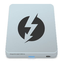 Drive Grey Thunderbolt icon for macOS